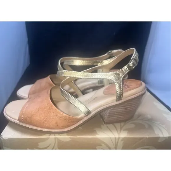 Sofft Shoes Womens 11M Piara Sandals Tan Leather Slingback Strappy Heels Luggage - Picture 6 of 9